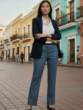 AGB blue dress work pants slacks 12